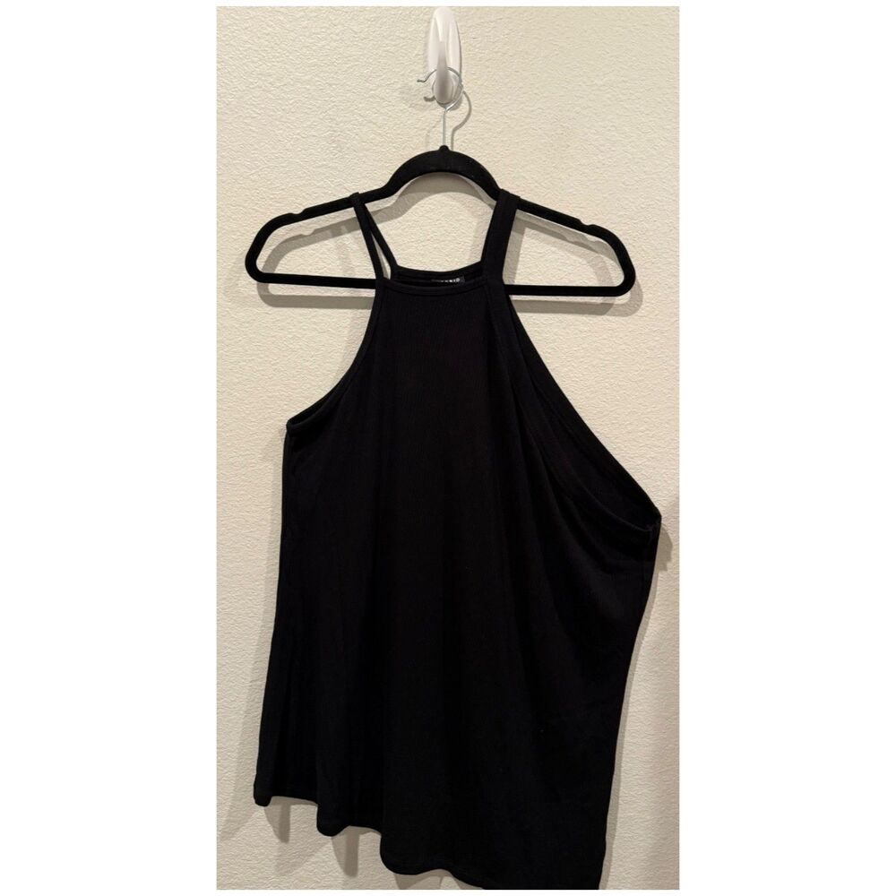 TORRID Halter Asymmetric Black Tank Top
